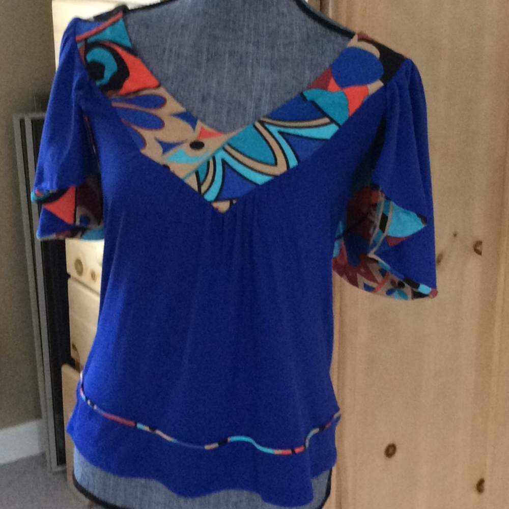 Royal blue top.